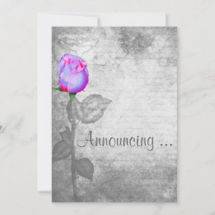 Paarse Rosebud Wedding Kaart