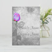  Paarse Rosebud Wedding Kaart (Staand voorkant)