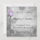 Paarse Rosebud Wedding Save The Date (Achterkant)