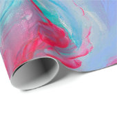 Paarse Roze Abstract Kleurrijk Schilderij Cadeaupapier (Rol Hoek)