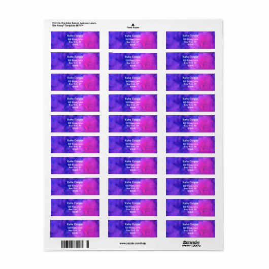 Paarse roze Abstracte textuur Etiket (Full Sheet)