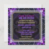 Paarse roze Afstuderen Dance Party-uitnodigingen Kaart (Achterkant)