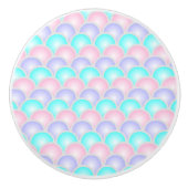  paarse roze aqua blue pastel mermaid scales keramische knop (Voorkant)