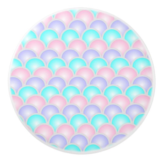  paarse roze aqua blue pastel mermaid scales keramische knop (Voorkant)