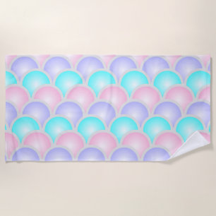  paarse roze aqua blue pastel mermaid scales strandlaken