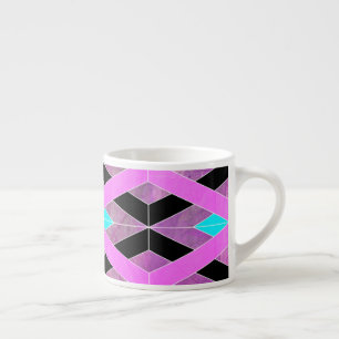 Paarse Roze & Aqua Geometrische Crossing Stripes Espresso Kop