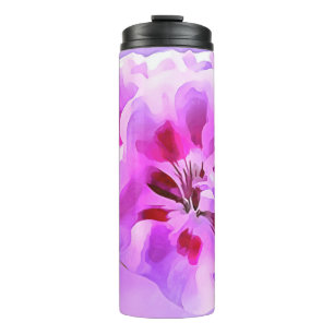Paarse Roze Aquarel Hibiscus Thermosbeker