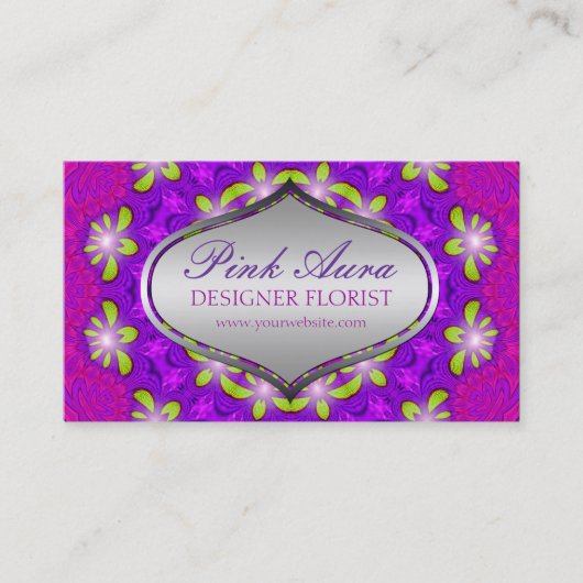 Paarse Roze Aura Floral Glow Visitekaartjes (Voorkant)