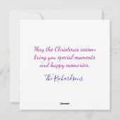 Paarse roze Berry Wonderful Time Kerstmis Wreater Feestdagenkaart (Achterkant)