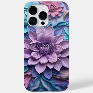 PAARSE ROZE BLAUW 3-D PAPIEREN LOOK BLOEMEN Case-Mate iPhone 14 PRO MAX HOESJE