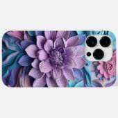 PAARSE ROZE BLAUW 3-D PAPIEREN LOOK BLOEMEN Case-Mate iPhone CASE (Achterkant (horizontaal))
