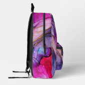 Paarse, Roze & Blauw gemarmerd Bedrukte Rugzak (Links)