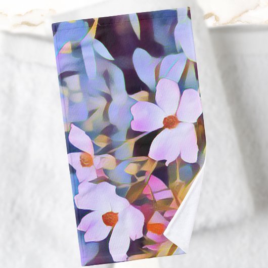 Paarse Roze Blauw Mooie Bloemen Handdoek