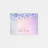 Paarse roze blauwe ombre Glitter Post-it® Notes (Voorkant)