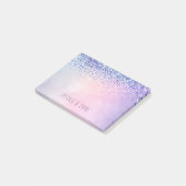Paarse roze blauwe ombre Glitter Post-it® Notes (Schuin)