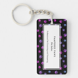 Paarse Roze Blauwe Pootafdrukken Professionele Die Sleutelhanger