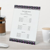 Paarse roze blauwe salon reclamebord met voetstuk (Insitu)