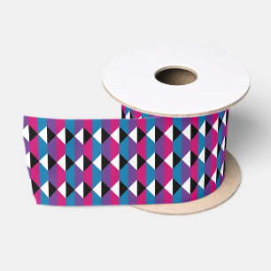 Paarse, roze, blauwe, zwarte en witte diamant lint