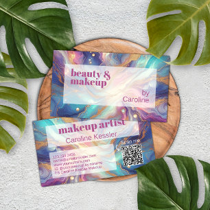 Paarse Roze Blauwgroen Aqua Blauw Goud Marmeren Ku Visitekaartje