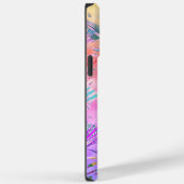 Paarse roze Blauwgroen Tropische Bladeren, Script  Case-Mate iPhone Case (Achterkant / Rechts)