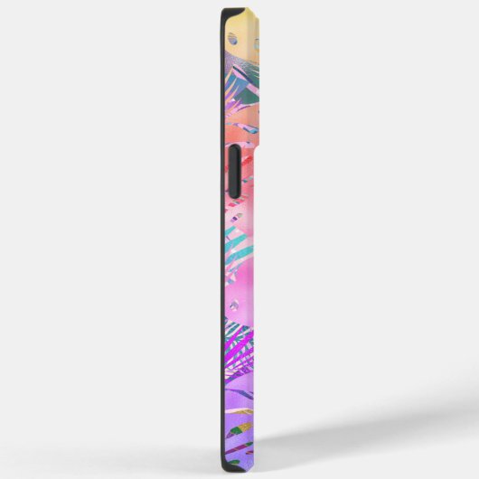 Paarse roze Blauwgroen Tropische Bladeren, Script Case-Mate iPhone Case (Achterkant / Rechts)