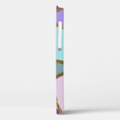 Paarse roze Blauwgroen Turquoise & Bronze Gold Geo Case-Mate iPhone Case (Achterkant / Links)
