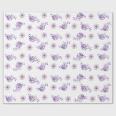 Paarse Roze Bloem Floral Boho Cadeaupapier (Vlak)