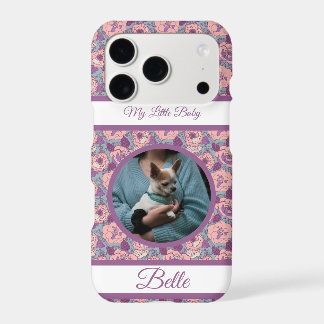 Paarse Roze Bloemen & banners met naam/fase