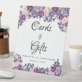 Paarse Roze Bloemen Cadeaus en Kaarten Bruiloft Reclamebord Met Voetstuk (Insitu)