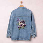 Paarse roze bloemen stijlvol elegant denim jacket (Hangar)