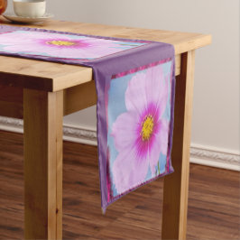 Paarse & Roze Bloemen Tafelloper