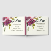 Paarse Roze Bloemen Waterverf Bijbel Verse Bruilof Gastenboek (Volledig)