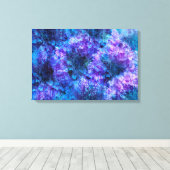 Paarse roze bloemenvormig design met rijke stijl canvas afdruk (Insitu (Houten vloer))