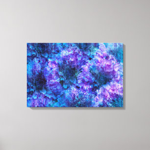 Paarse roze bloemenvormig design met rijke stijl canvas afdruk