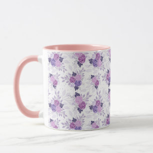 Paarse Roze Bloemige Mooie Mok