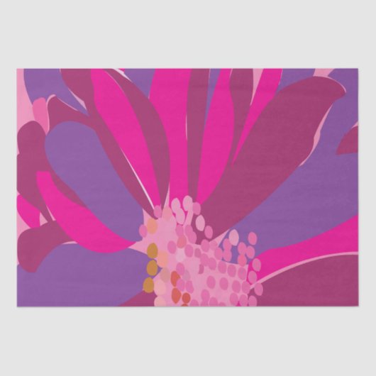 Paarse roze bloemmotief tissuepapier (Voorkant)