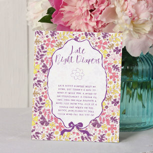 Paarse Roze Boog Wilde Bloemen Bloesems Baby Showe Poster