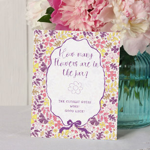 Paarse Roze Boog Wilde Bloemen Bloesems Baby Showe Poster