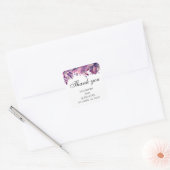 Paarse roze bruiloft dank u. Waterverf bloemen Vierkante Sticker (Envelop)
