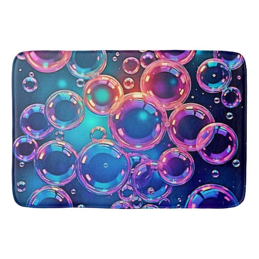 Paarse Roze Bubble Magic Badmat (Voorkant)
