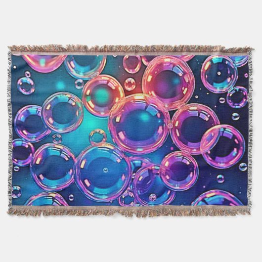 Paarse Roze Bubble Magic Deken (Voorkant)