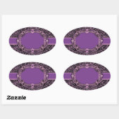 Paarse roze Cheetah Print Oval Sticker (Vel)