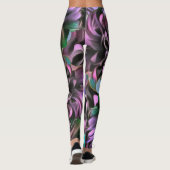 Paarse roze corn Husk Flowers 2190 Leggings (Achterkant)