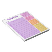 Paarse Roze Dag Tracker Taken Stappen Meds Notitieblok (Schuin)