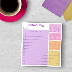 Paarse Roze Dag Tracker Taken Stappen Meds Notitieblok