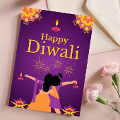 Paarse roze Diwali licht illustratie Kaart