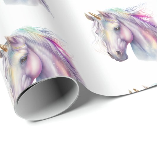 Paarse Roze Eenhoorn Cadeaupapier (Rol Hoek)