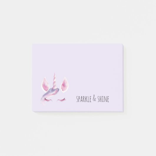 Paarse Roze Eenhoorn Post-it® Notes (Voorkant)