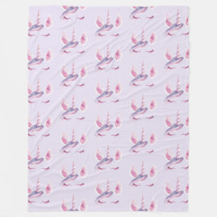 Paarse Roze Eenhoorn Verjaardag Fleece Deken