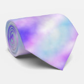 Paarse roze en Aqua Tie Dye Stropdas (Opgerold)